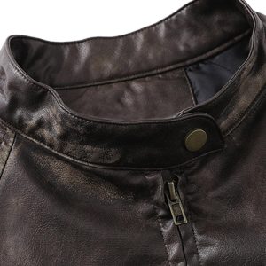 Concert Outfit Distressed Letter Embroidery Motorcycle PU Leather Jacket