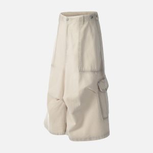 Concert Outfit Distressed Multi-Pocket Cargo Jorts