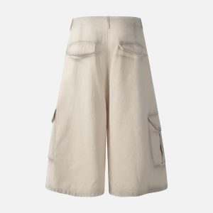 Concert Outfit Distressed Multi-Pocket Cargo Jorts