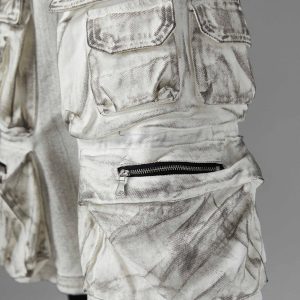 Concert Outfit Distressed Multi-Pocket Cargo Shorts