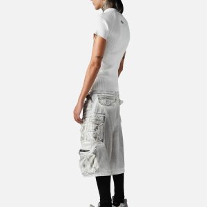 Concert Outfit Distressed Multi-Pocket Cargo Shorts