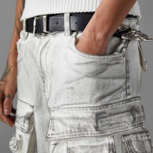 Concert Outfit Distressed Multi-Pocket Cargo Shorts