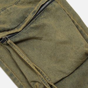 Concert Outfit Distressed Multi Pocket Loose Jeans