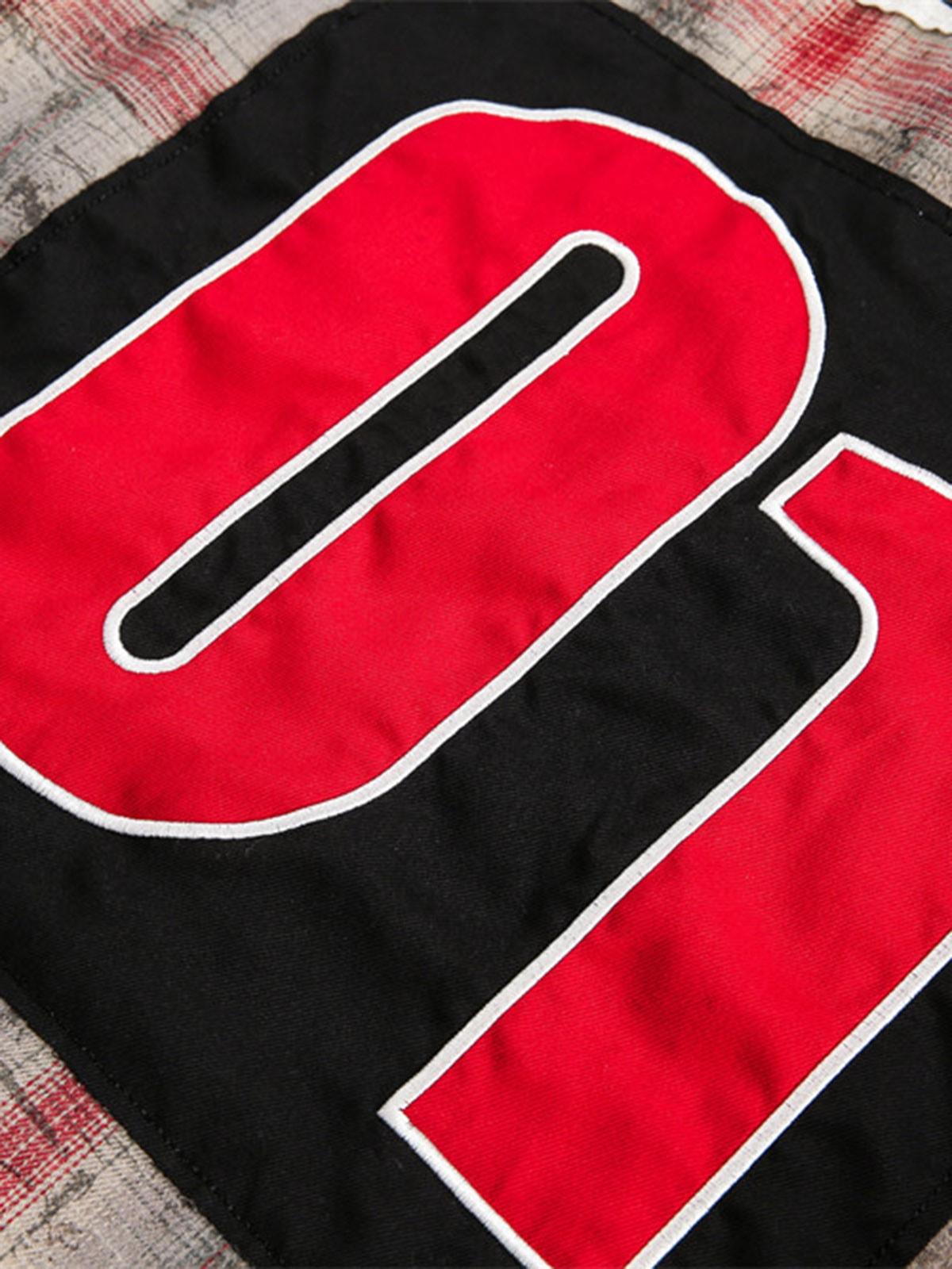 Concert Outfit Distressed Patch Plaid Short-Sleeve Shirt Concert Outfit Distressed Patch Plaid Short-Sleeve Shirt