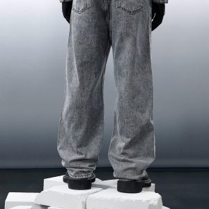 Concert Outfit Distressed Patchwork Jeans