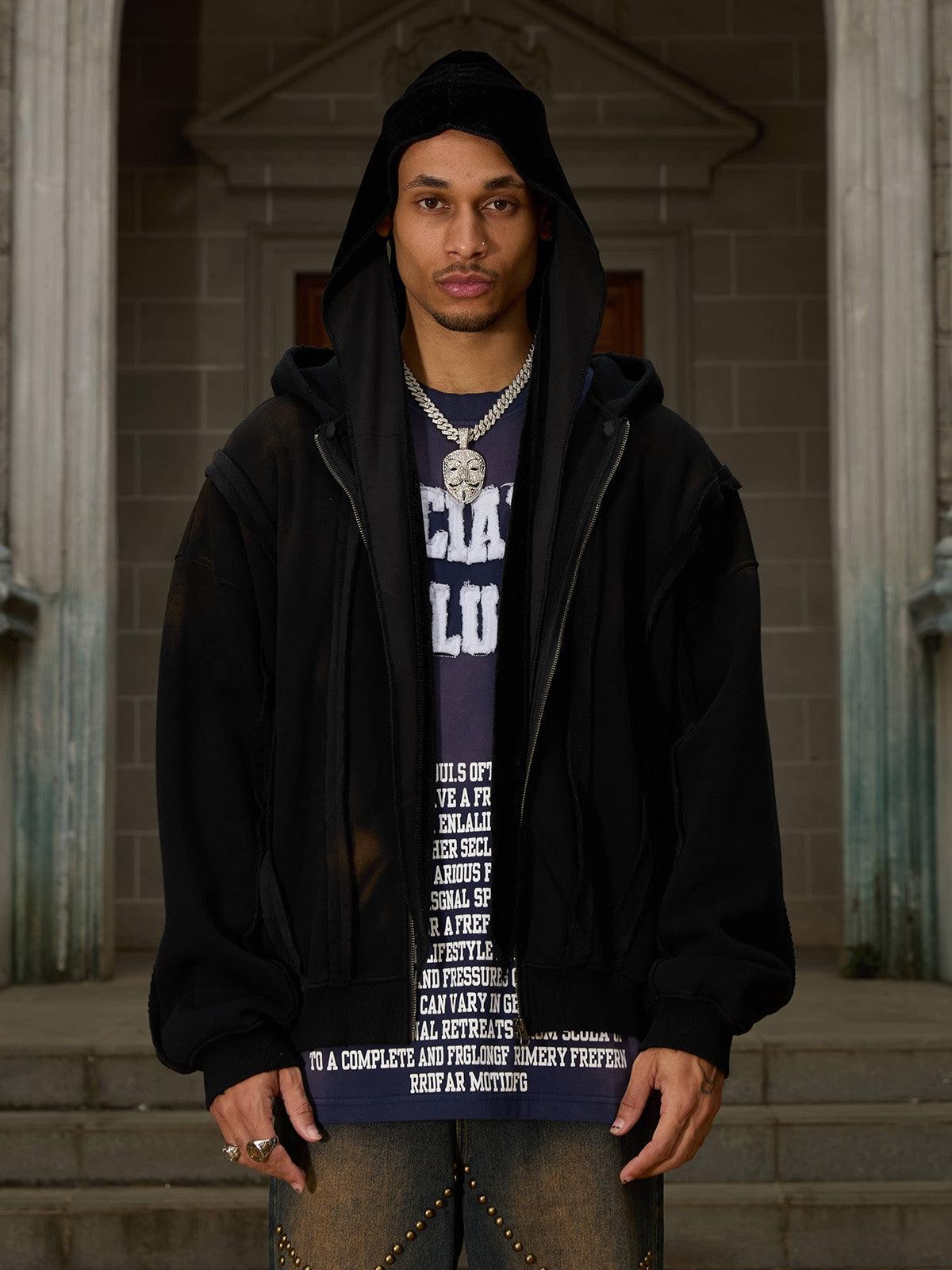 Concert Outfit Distressed Patchwork Velvet Jacket Concert Outfit Distressed Patchwork Velvet Jacket