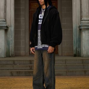 Concert Outfit Distressed Patchwork Velvet Jacket