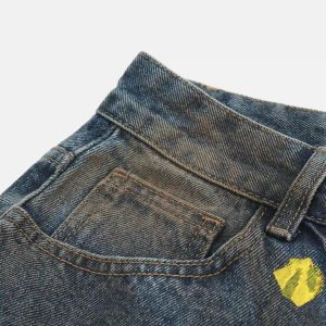 Concert Outfit Distressed Pigment Printed Bootcut Jeans