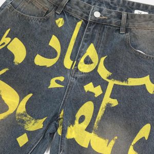 Concert Outfit Distressed Pigment Printed Bootcut Jeans