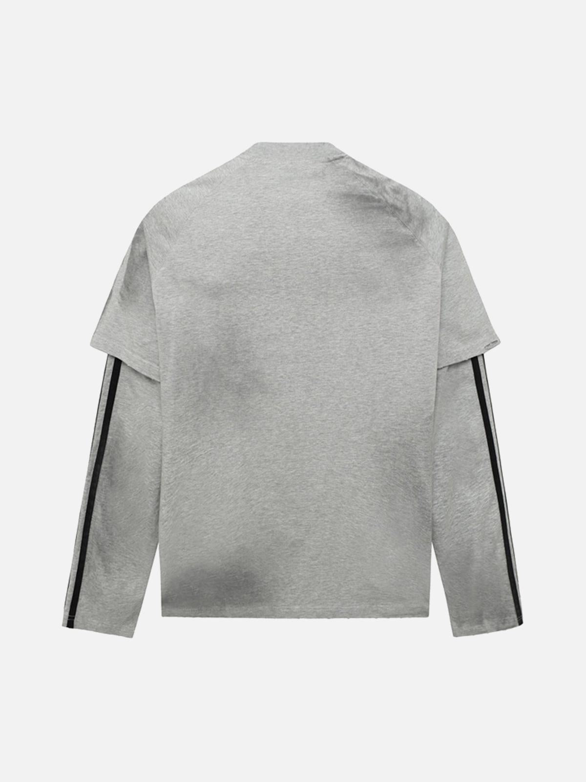 Concert Outfit Distressed Printed Faux Two-Piece Long-Sleeved T-Shirt Concert Outfit Distressed Printed Faux Two-Piece Long-Sleeved T-Shirt