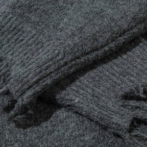 Concert Outfit Distressed Quarter Zip Sweater