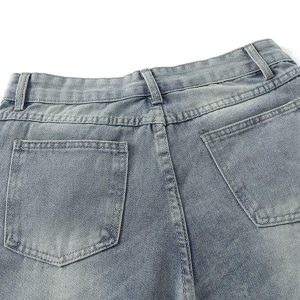 Concert Outfit Distressed Raw Edge Baggy Jeans