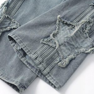 Concert Outfit Distressed Raw Edge Baggy Jeans