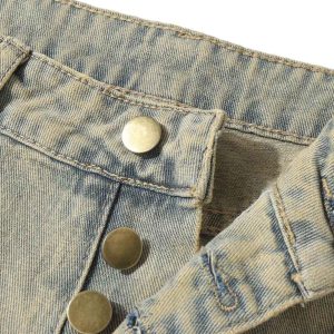 Concert Outfit Distressed Raw Edge Patch Jeans