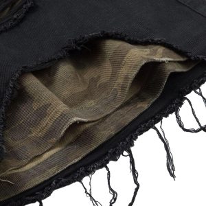 Concert Outfit Distressed Ripped Black Denim Shorts