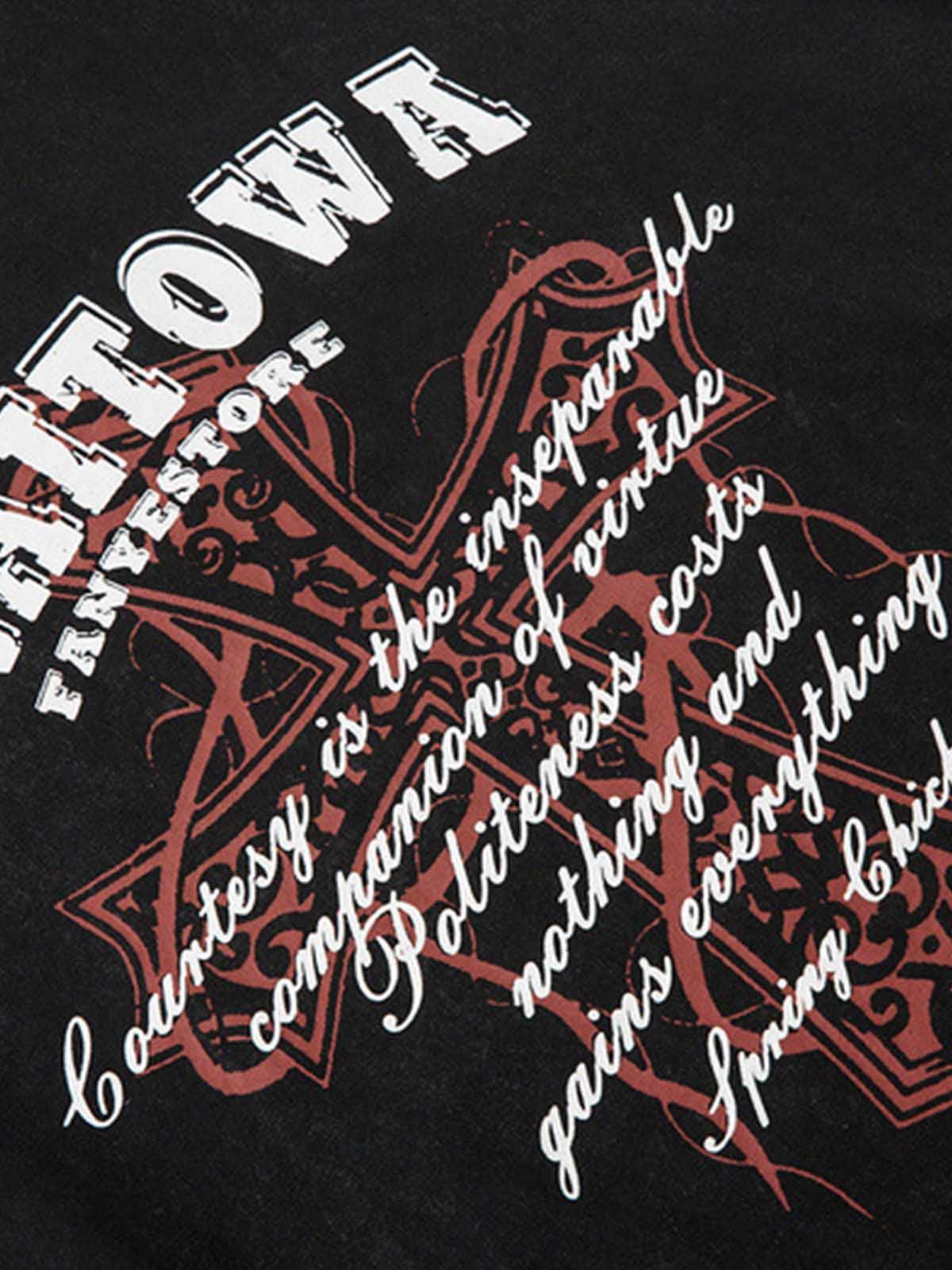 Concert Outfit Distressed Ripped Graphic Cross Print Vest Concert Outfit Distressed Ripped Graphic Cross Print Vest