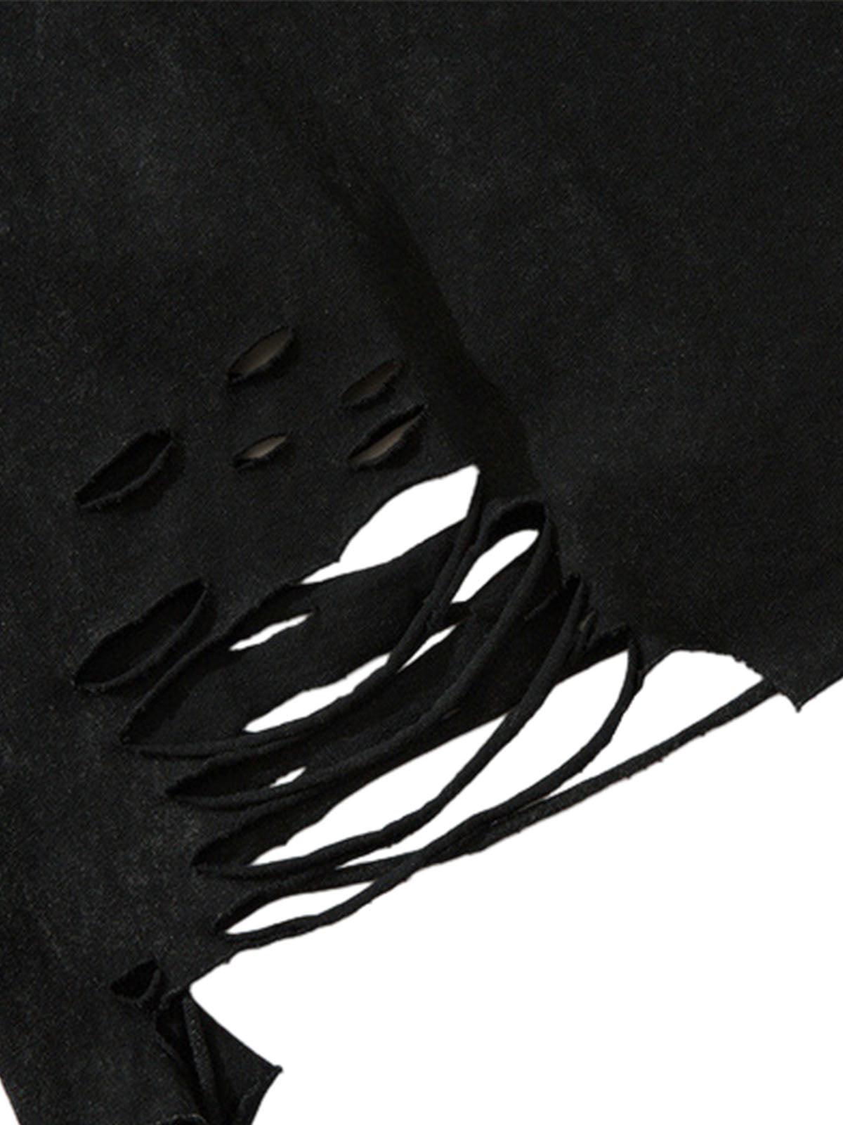 Concert Outfit Distressed Ripped Graphic Cross Print Vest Concert Outfit Distressed Ripped Graphic Cross Print Vest