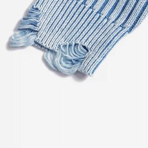 Concert Outfit Distressed Ripped Rivets Sweater