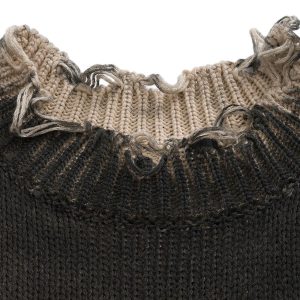 Concert Outfit Distressed Ripped Two-Piece Oversized Pullover Sweater