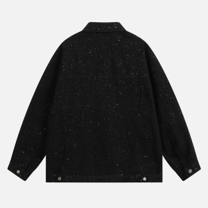 Concert Outfit Distressed Sequin Design Denim Jacket