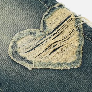 Concert Outfit Distressed Star Heart Jeans