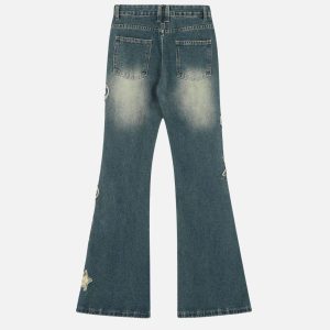 Concert Outfit Distressed Star Heart Jeans