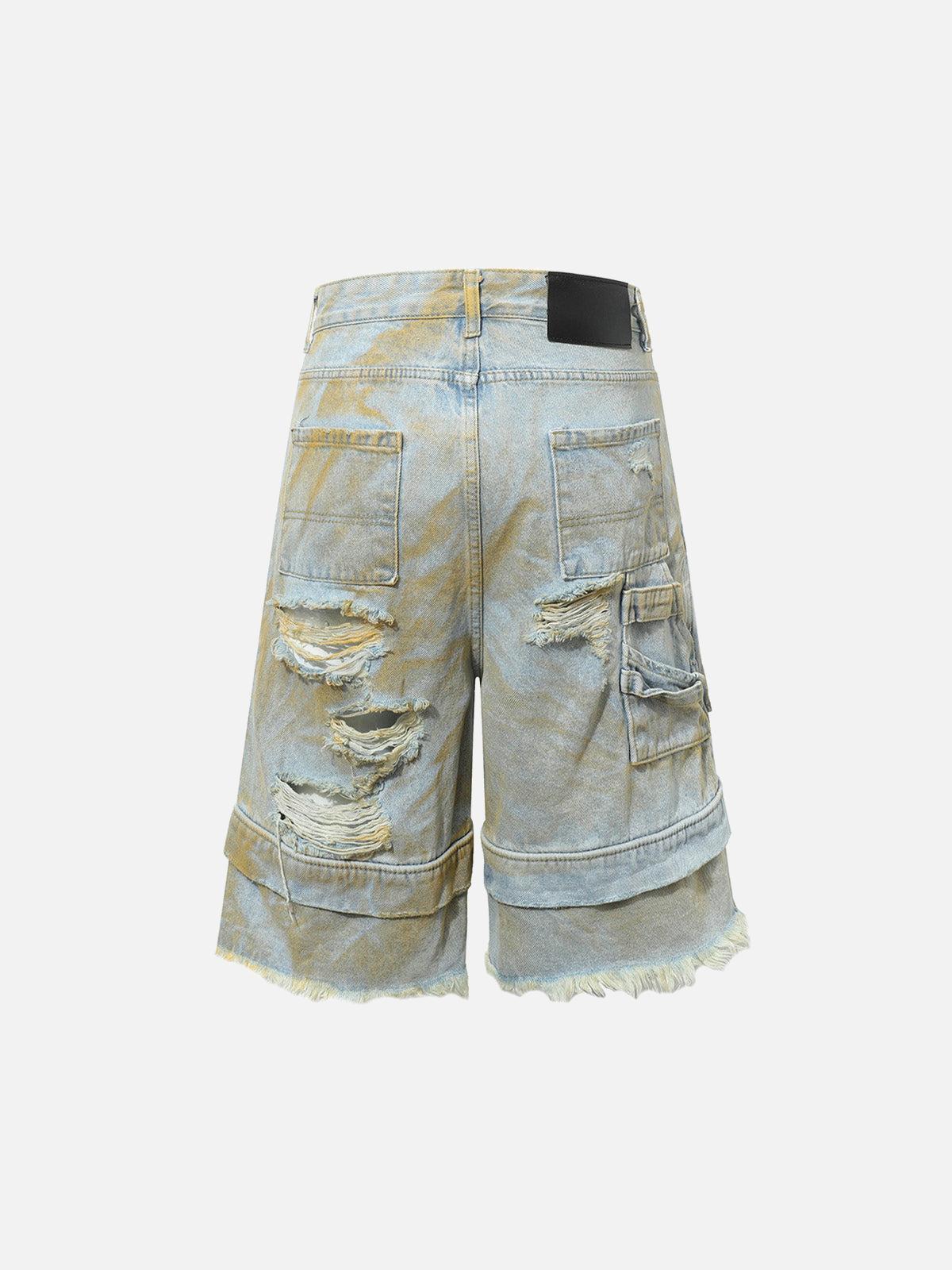 Concert Outfit Distressed Tie-Dye Denim Shorts Concert Outfit Distressed Tie-Dye Denim Shorts