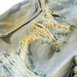 Concert Outfit Distressed Tie-Dye Denim Shorts