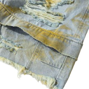 Concert Outfit Distressed Tie-Dye Denim Shorts