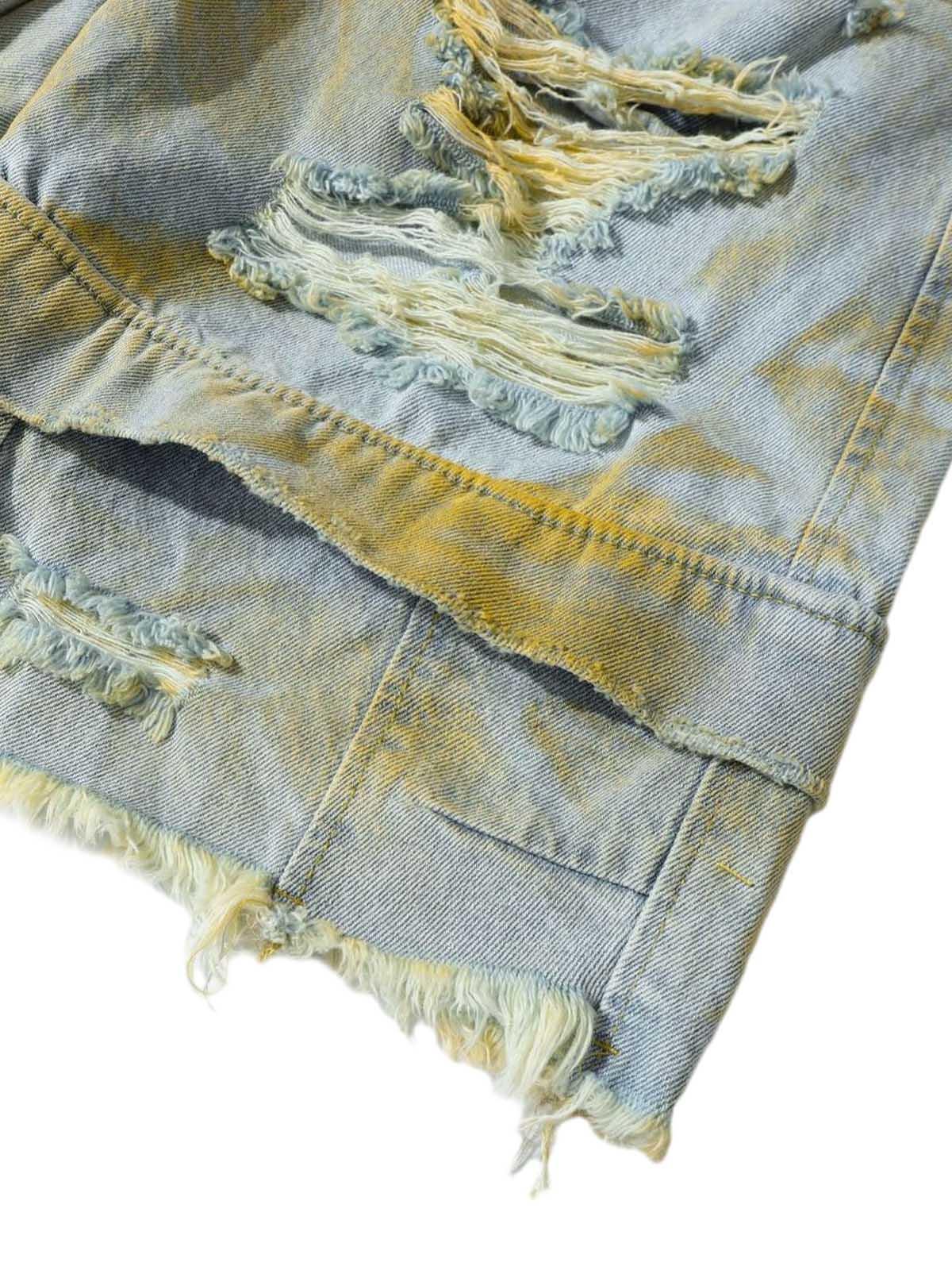 Concert Outfit Distressed Tie-Dye Denim Shorts Concert Outfit Distressed Tie-Dye Denim Shorts