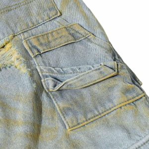 Concert Outfit Distressed Tie-Dye Denim Shorts