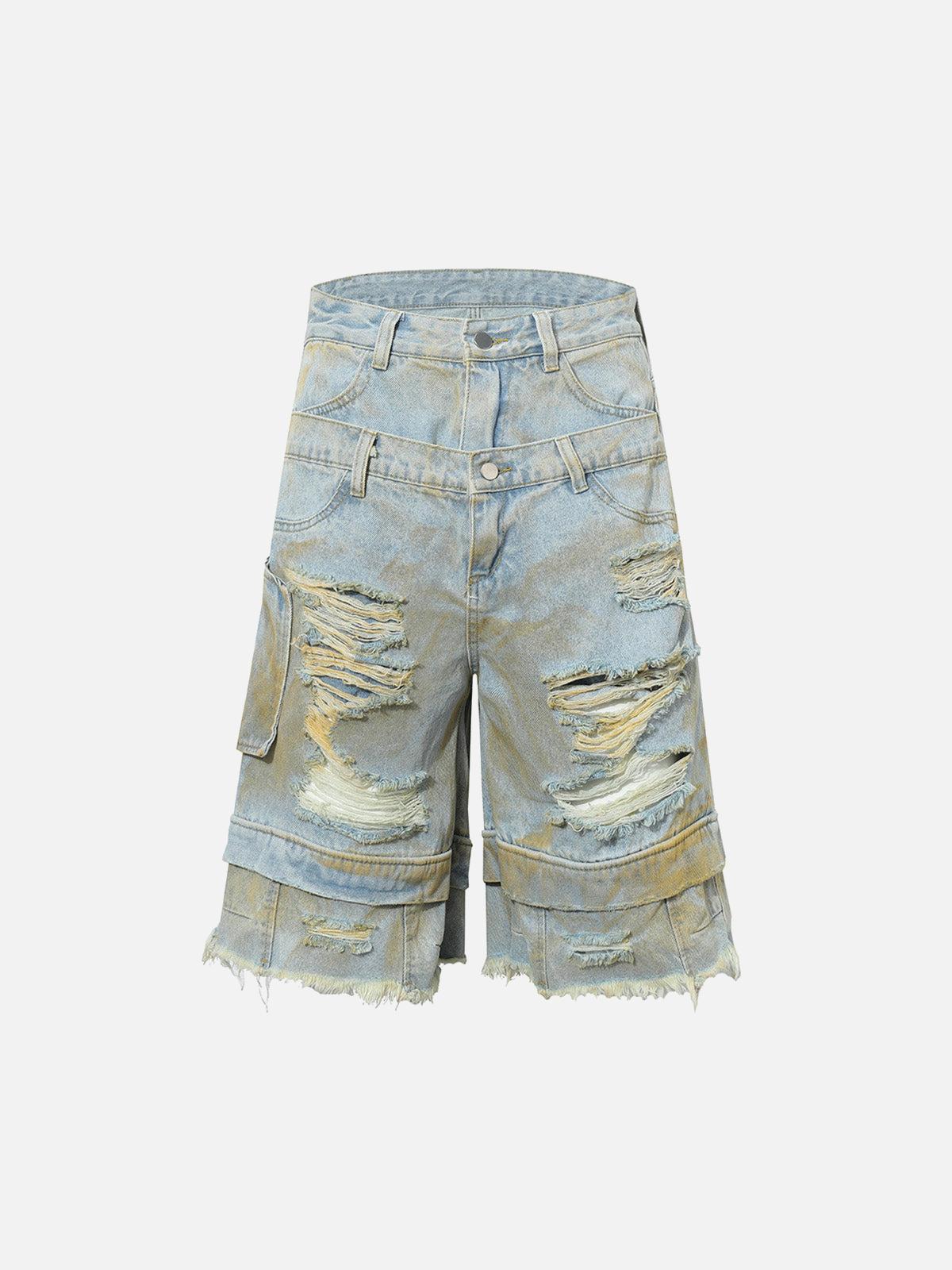 Concert Outfit Distressed Tie-Dye Denim Shorts Concert Outfit Distressed Tie-Dye Denim Shorts