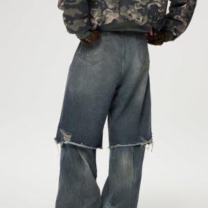 Concert Outfit Distressed Two Layer Baggy Jeans