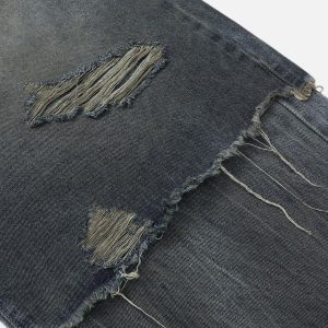 Concert Outfit Distressed Two Layer Baggy Jeans