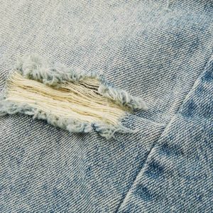 Concert Outfit Distressed Washed Barrel Jeans