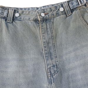Concert Outfit Distressed Washed Detachable Jeans