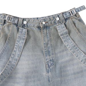 Concert Outfit Distressed Washed Detachable Jeans