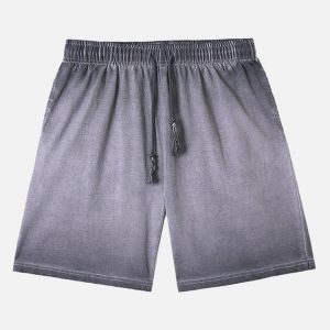 Concert Outfit Distressed Washed Drawstring Shorts