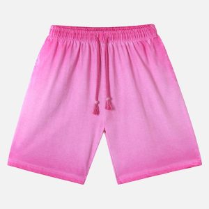 Concert Outfit Distressed Washed Drawstring Shorts