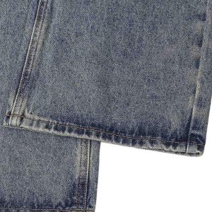 Concert Outfit Distressed Washed Ink Splashed Straight Jeans