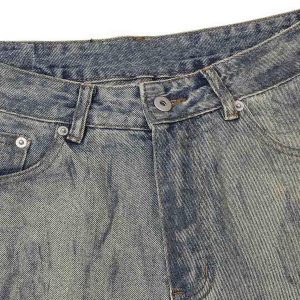 Concert Outfit Distressed Washed Ink Splashed Straight Jeans