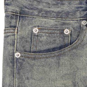 Concert Outfit Distressed Washed Ink Splashed Straight Jeans