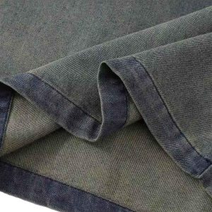 Concert Outfit Distressed Washed Patchwork Gradient Denim T-Shirt