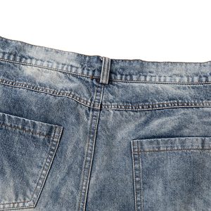 Concert Outfit Distressed Washed Pleated Jeans