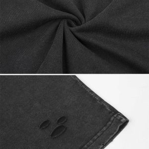 Concert Outfit Distressed Washed Ripped Tee