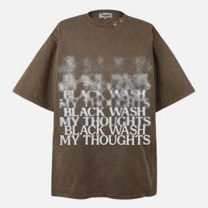 Concert Outfit Distressed Washed Ripped Tee