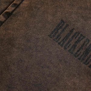 Concert Outfit Distressed Washed Rivet Hooded Denim Sweatshirt