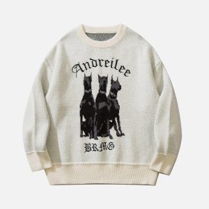 Concert Outfit Doberman Print Sweater