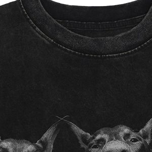 Concert Outfit Doberman Print Washed Vintage T-Shirt