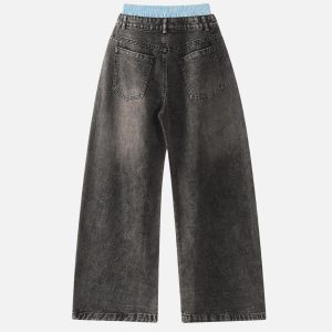 Concert Outfit Double Waist Loose Sagging Jeans